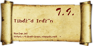 Tibád Irén névjegykártya